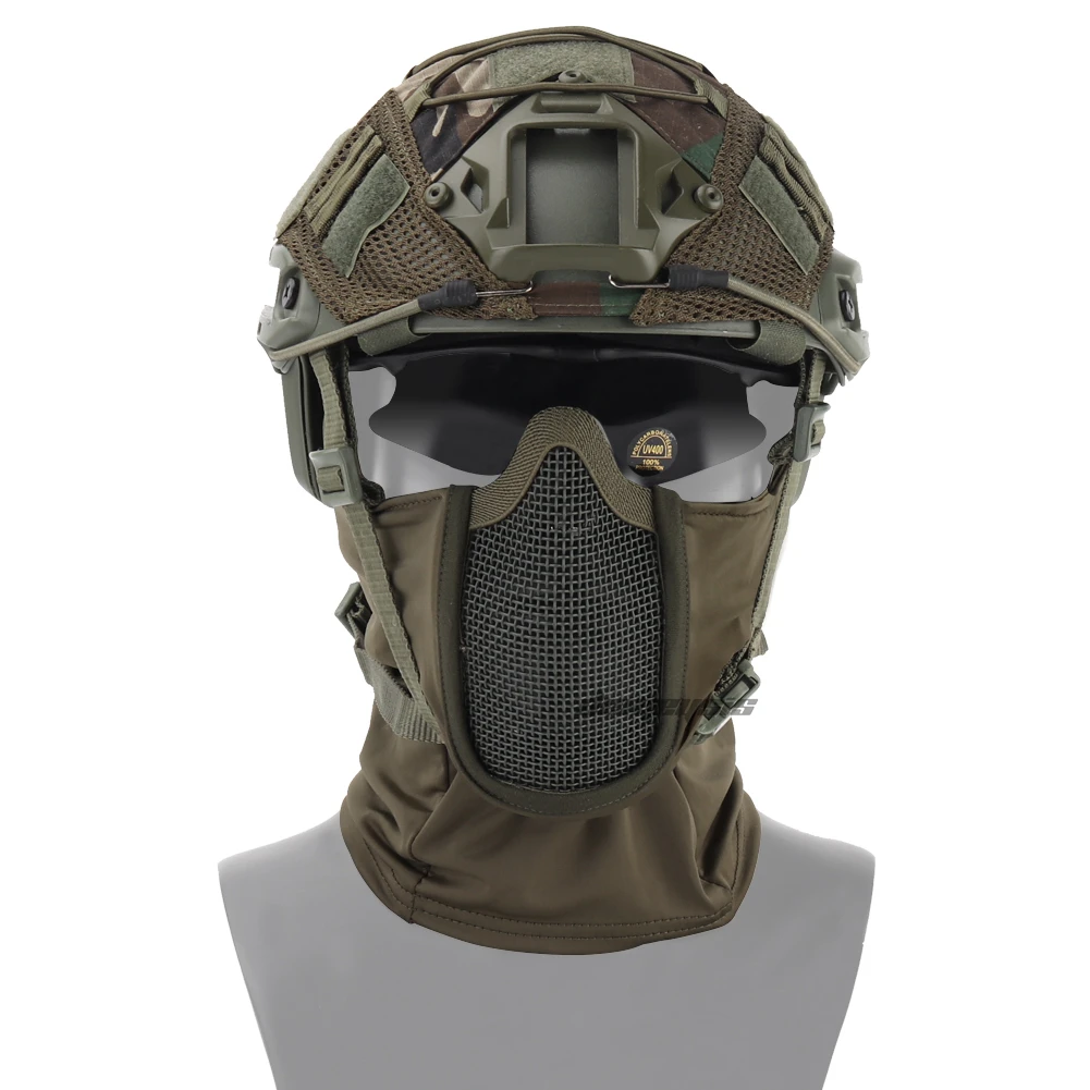 Tactical Balaclava Mesh Mask Airsoft Paintball Full Face Cover Ninja Style Hood Steel Metal Mask Foldable Design