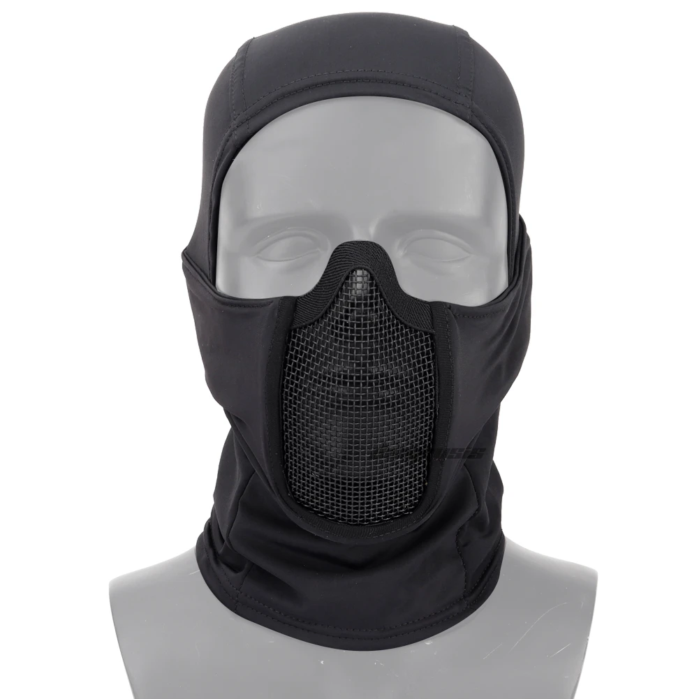 Tactical Balaclava Mesh Mask Airsoft Paintball Full Face Cover Ninja Style Hood Steel Metal Mask Foldable Design