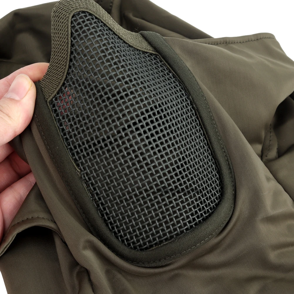 Tactical Balaclava Mesh Mask Airsoft Paintball Full Face Cover Ninja Style Hood Steel Metal Mask Foldable Design