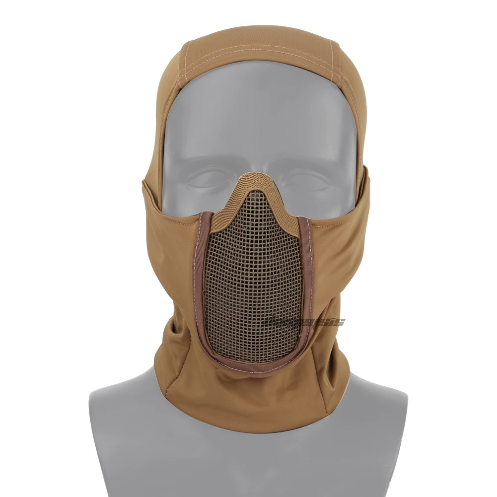 Tactical Balaclava Mesh Mask Airsoft Paintball Full Face Cover Ninja Style Hood Steel Metal Mask Foldable Design