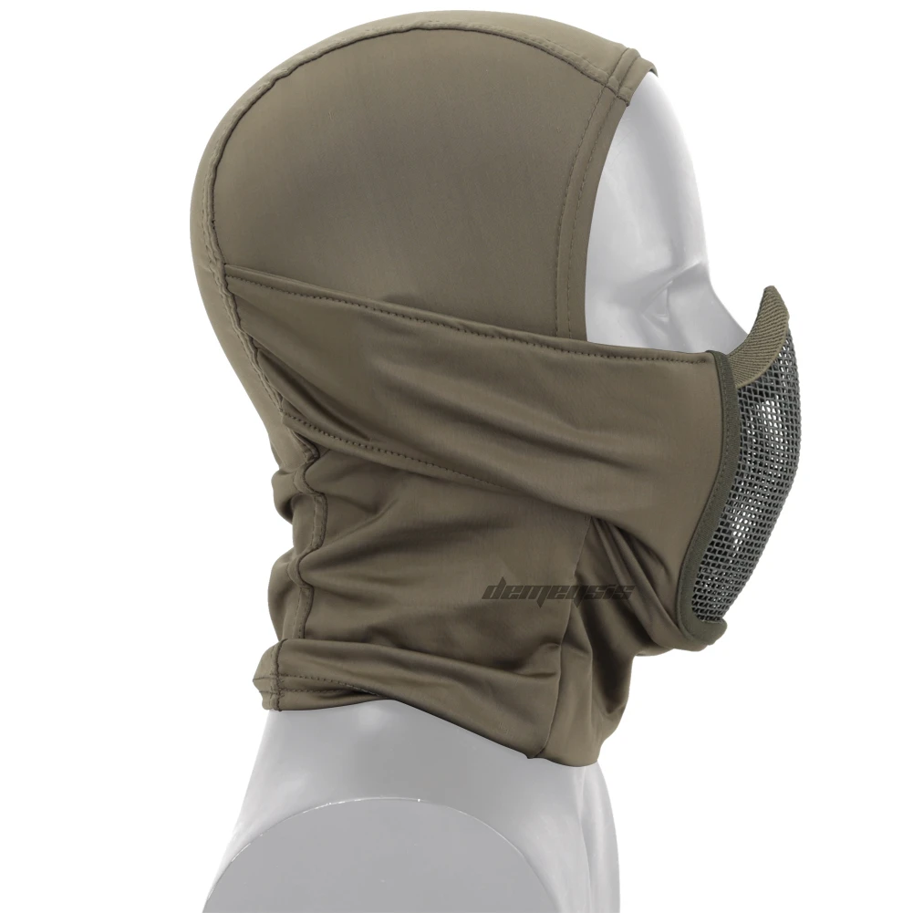 Tactical Balaclava Mesh Mask Airsoft Paintball Full Face Cover Ninja Style Hood Steel Metal Mask Foldable Design