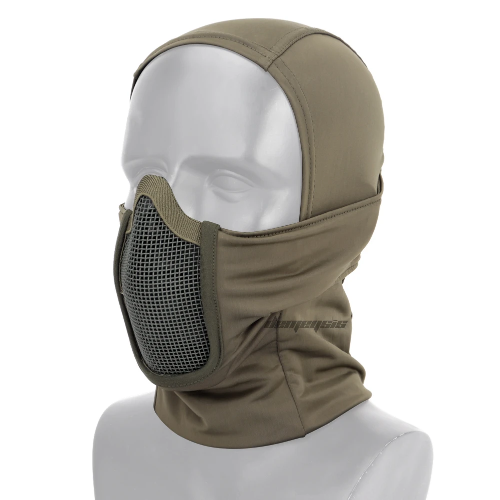 Tactical Balaclava Mesh Mask Airsoft Paintball Full Face Cover Ninja Style Hood Steel Metal Mask Foldable Design