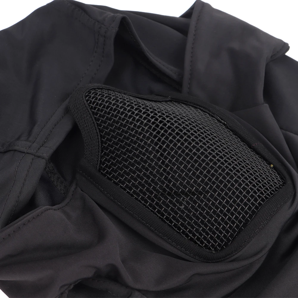 Tactical Balaclava Mesh Mask Airsoft Paintball Full Face Cover Ninja Style Hood Steel Metal Mask Foldable Design