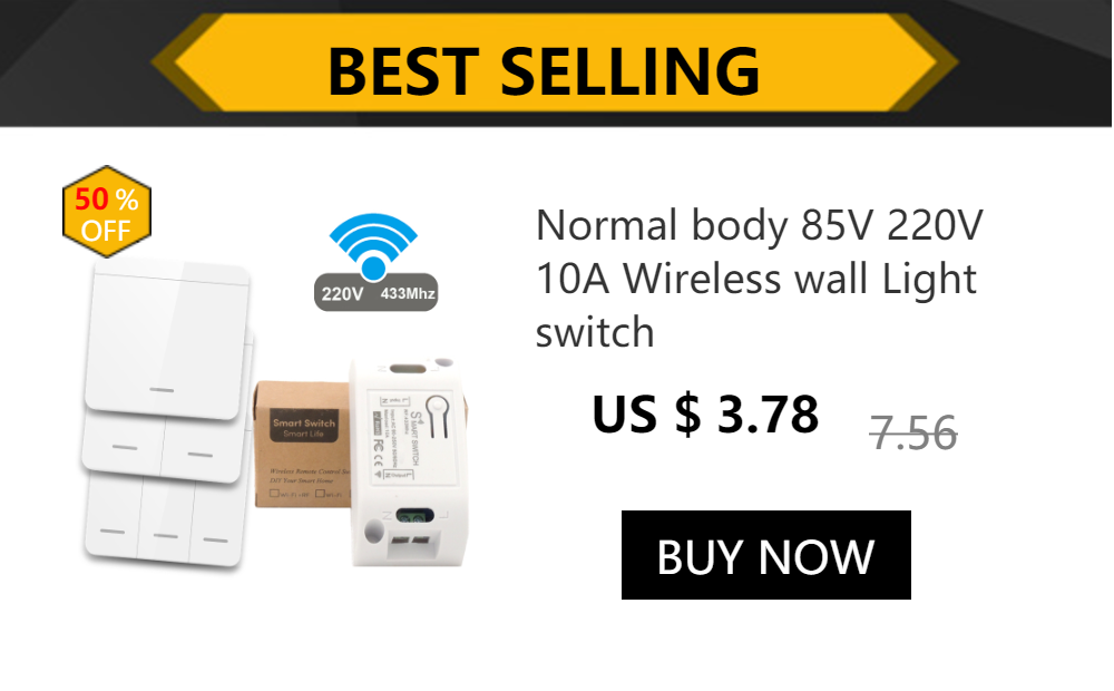 WIFI Mini switch Tuya Smart Life APP Push Button Light Switch RF 433Mhz Wall Panel DIY Relay Module Timer Google Home Alexa