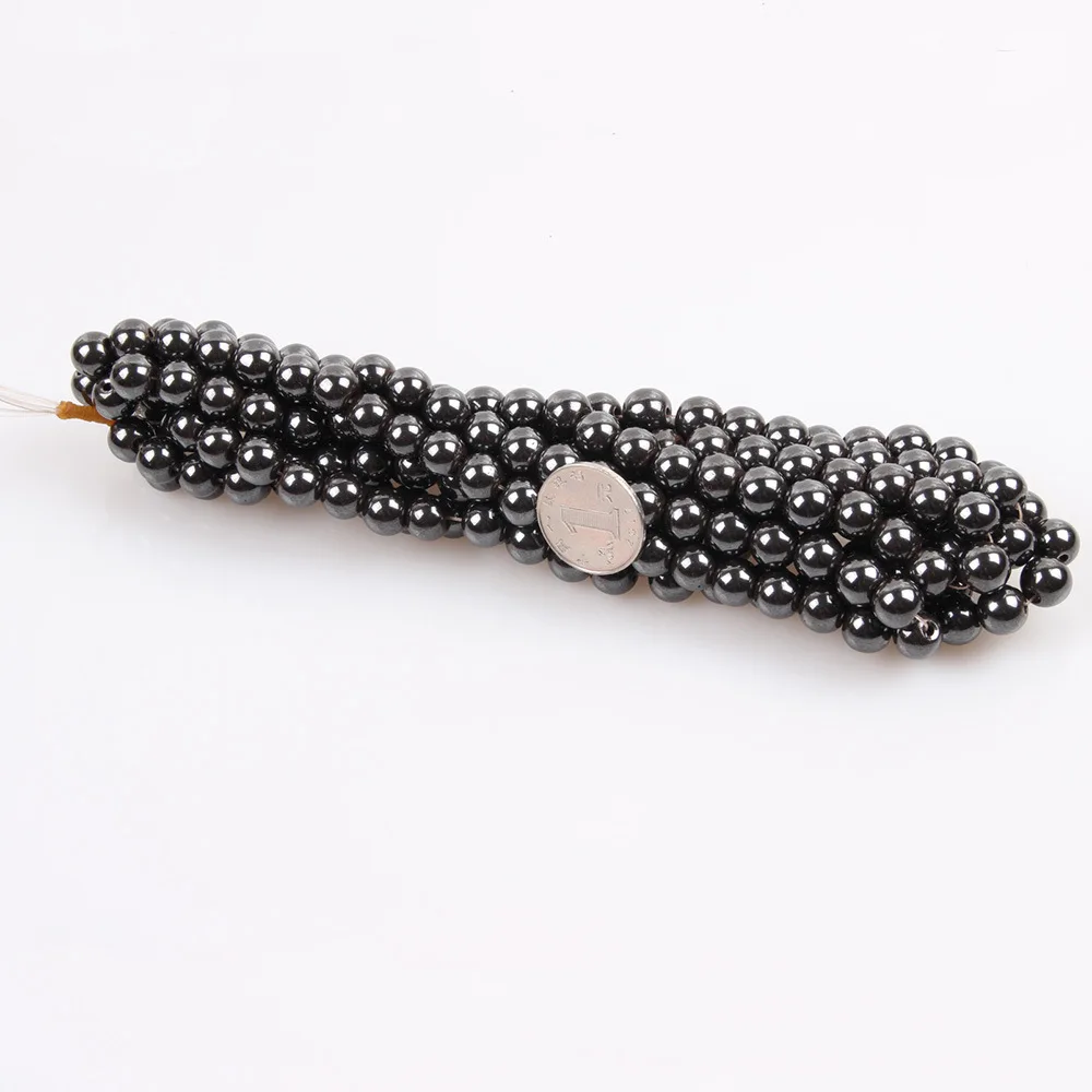 Natural Stone Magnetite Hematite Loose Beads Magnetic Black Gallstone for Women Jewelry Making DIY Bracelet Necklace Accessories