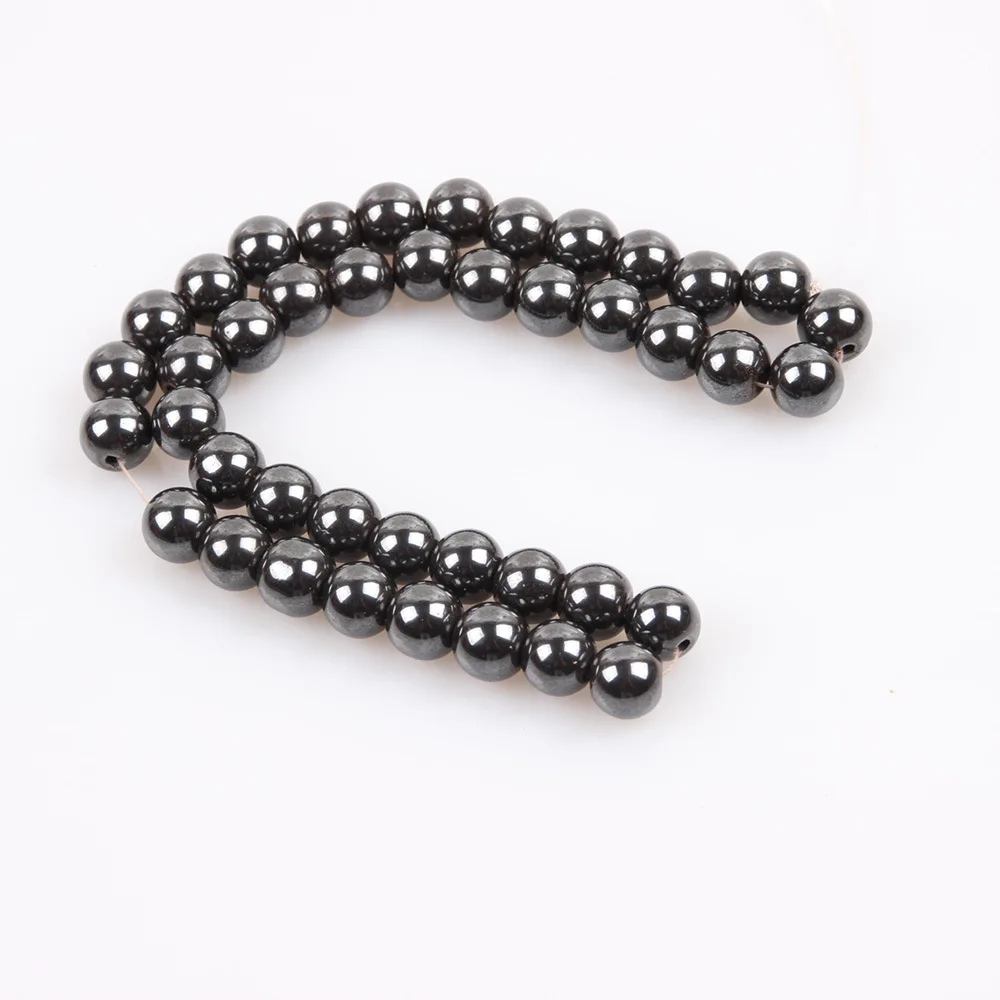 Natural Stone Magnetite Hematite Loose Beads Magnetic Black Gallstone for Women Jewelry Making DIY Bracelet Necklace Accessories