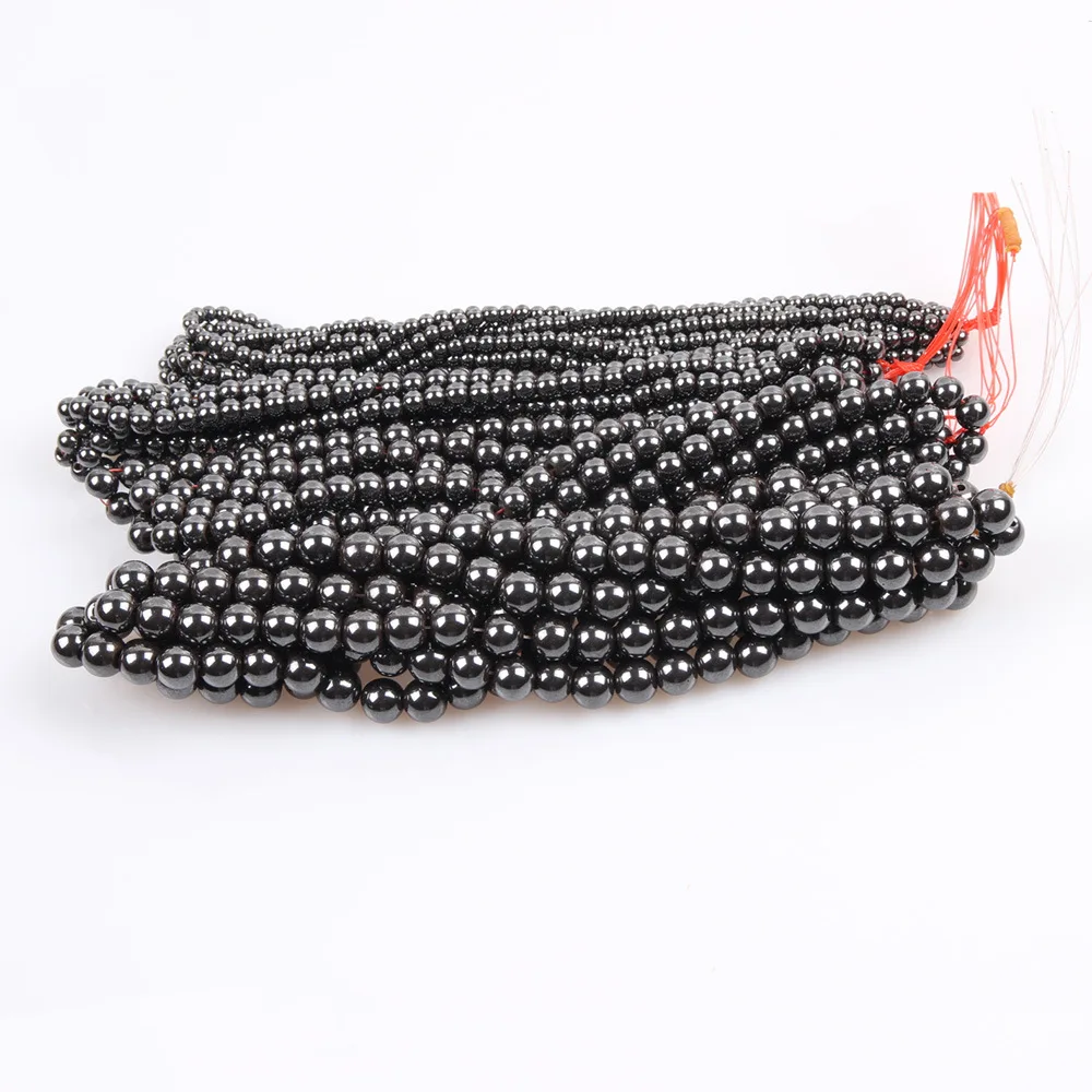 Natural Stone Magnetite Hematite Loose Beads Magnetic Black Gallstone for Women Jewelry Making DIY Bracelet Necklace Accessories