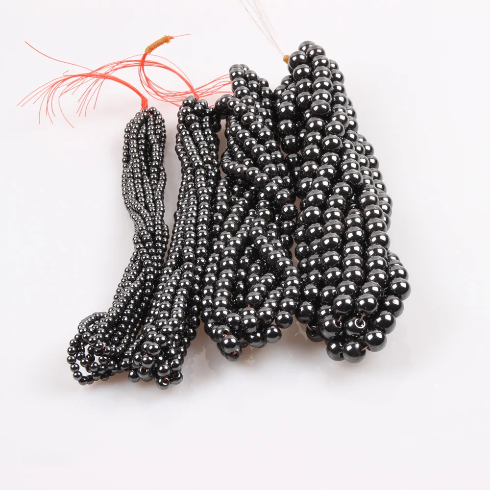 Natural Stone Magnetite Hematite Loose Beads Magnetic Black Gallstone for Women Jewelry Making DIY Bracelet Necklace Accessories