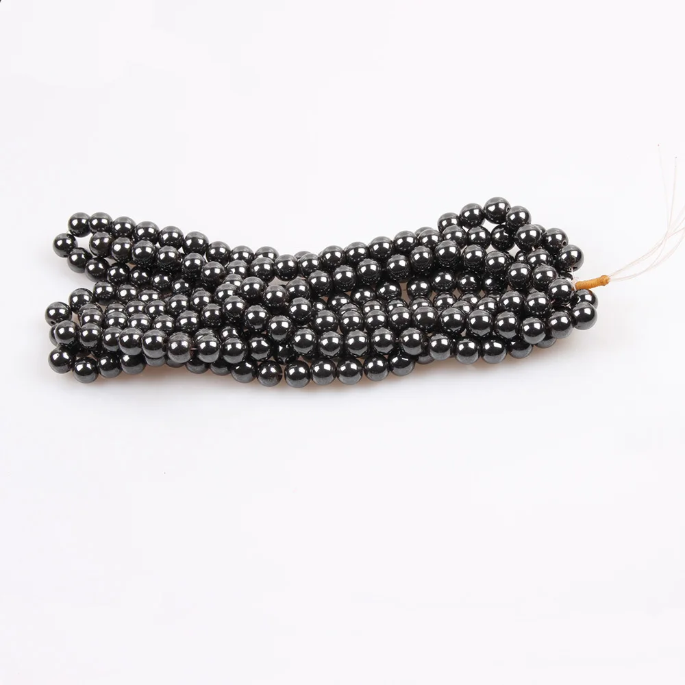 Natural Stone Magnetite Hematite Loose Beads Magnetic Black Gallstone for Women Jewelry Making DIY Bracelet Necklace Accessories