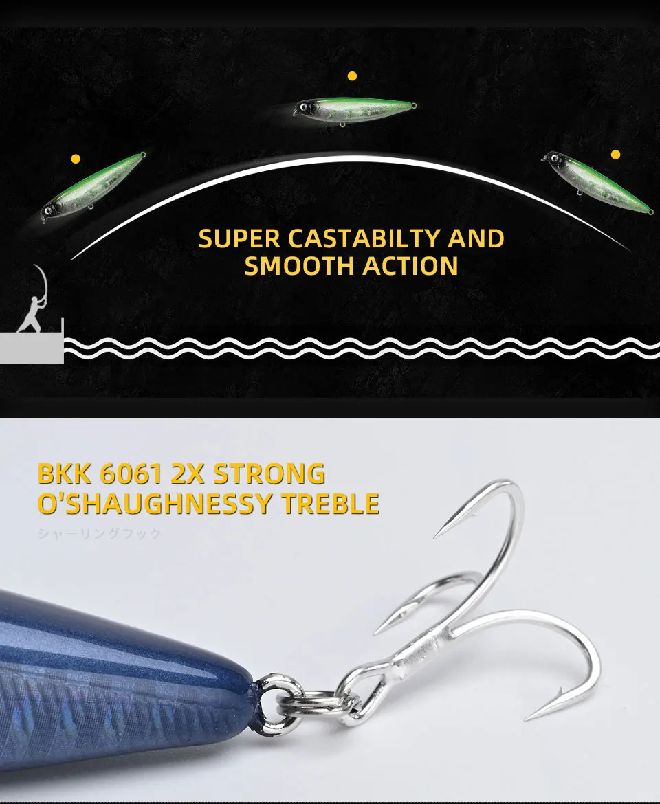 BLUX NATRIX 60/90 Topwater Pencil 60MM 90MM Surface Walker Fishing Lure Walk The Dog Artificial Saltwater Bass Hard Bait Tackle