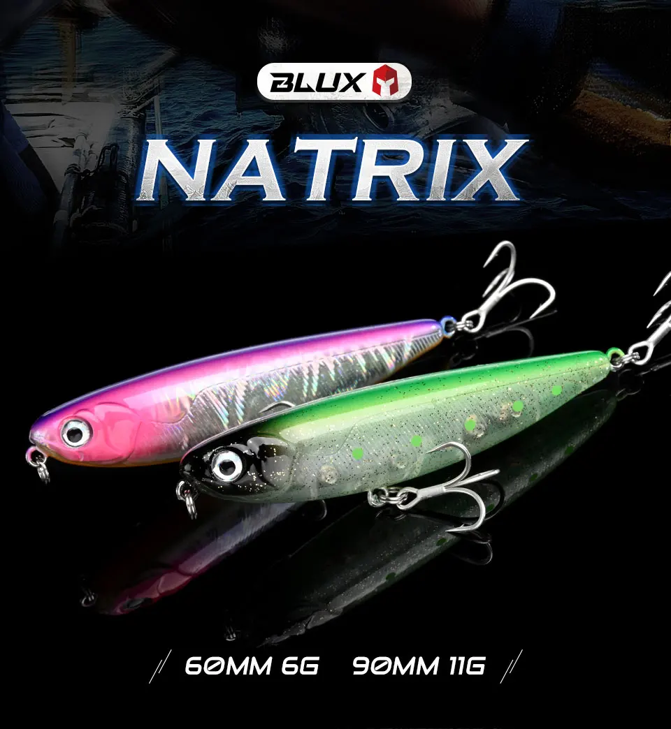 BLUX NATRIX 60/90 Topwater Pencil 60MM 90MM Surface Walker Fishing Lure Walk The Dog Artificial Saltwater Bass Hard Bait Tackle