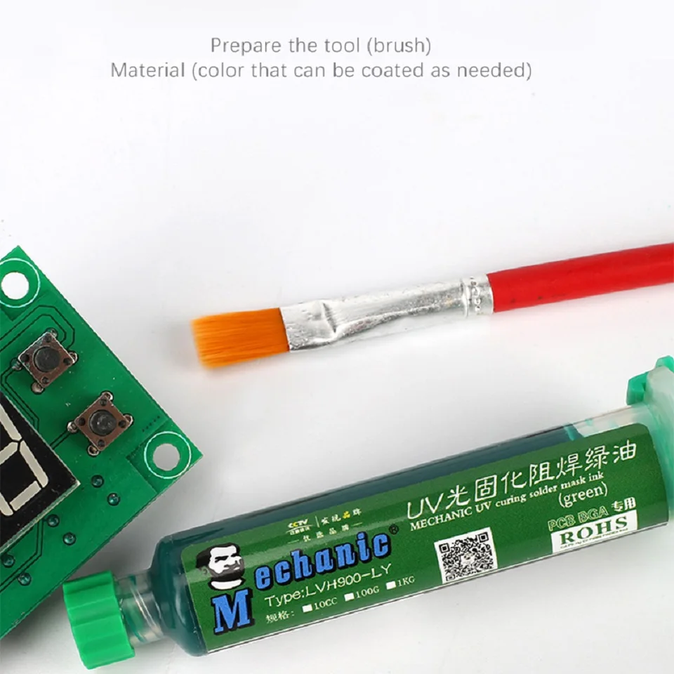 MECHANIC UV Photosensitive Solder Mask Ink BGA PCB Circuit Board Paint Soldering Paste Oil Insulating Prevent Corrosive Arcing