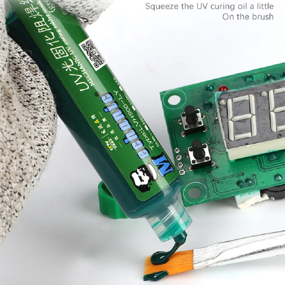 MECHANIC UV Photosensitive Solder Mask Ink BGA PCB Circuit Board Paint Soldering Paste Oil Insulating Prevent Corrosive Arcing
