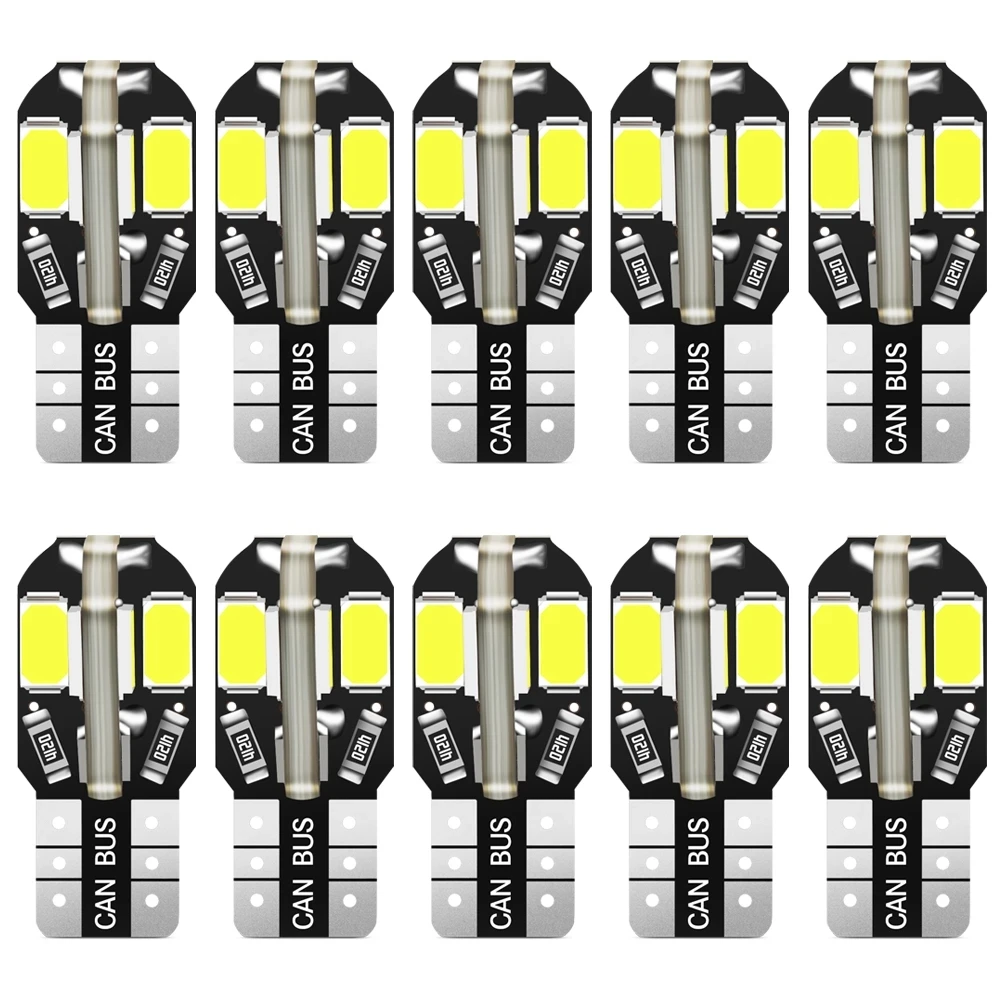 10/20PCS W5W T10 LED Bulbs Canbus 5730 8SMD 4014 26smd 12V 6000K 194 168 LED Car Map Dome Lights Parking Light Auto Signal Lamp