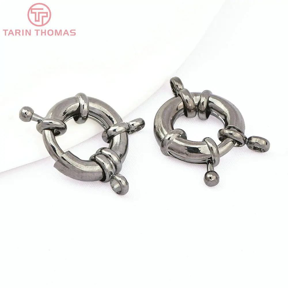 (2751)6PCS 11.5MM 13MM 15MM 21MM 24K Gold Color Brass 2 Holes Charms Bracelet Connector High Quality Diy Jewelry Accessories