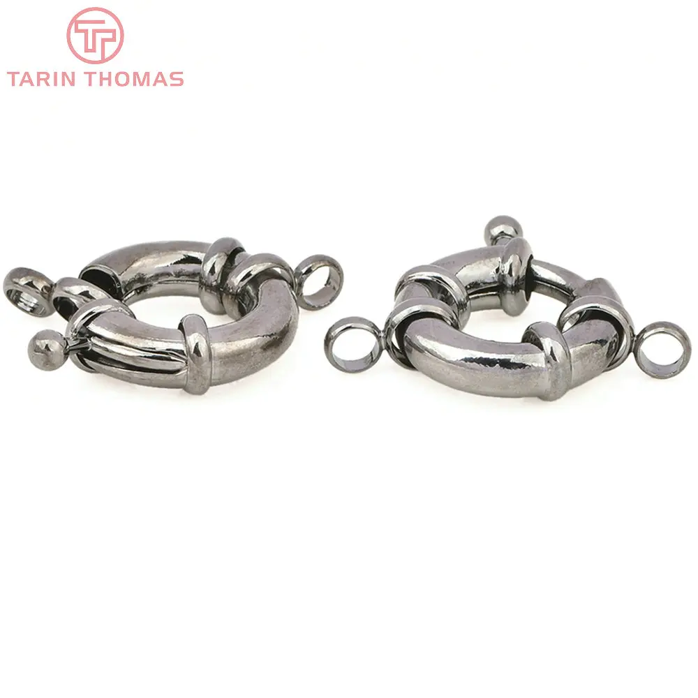 (2751)6PCS 11.5MM 13MM 15MM 21MM 24K Gold Color Brass 2 Holes Charms Bracelet Connector High Quality Diy Jewelry Accessories