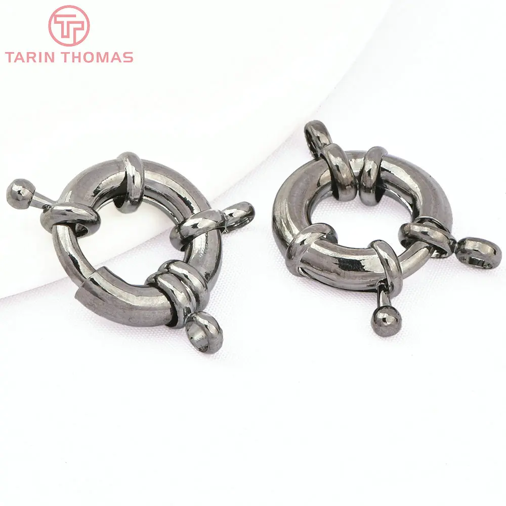 (2751)6PCS 11.5MM 13MM 15MM 21MM 24K Gold Color Brass 2 Holes Charms Bracelet Connector High Quality Diy Jewelry Accessories