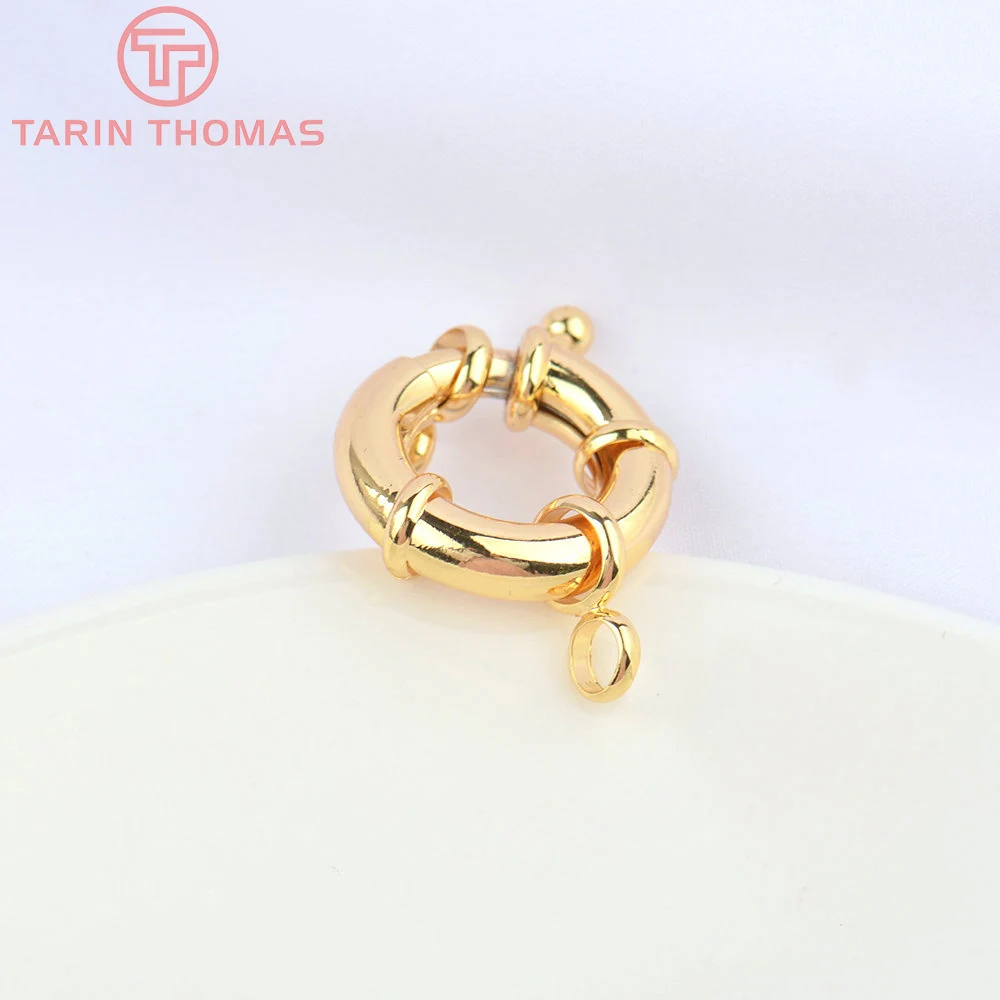 (2751)6PCS 11.5MM 13MM 15MM 21MM 24K Gold Color Brass 2 Holes Charms Bracelet Connector High Quality Diy Jewelry Accessories