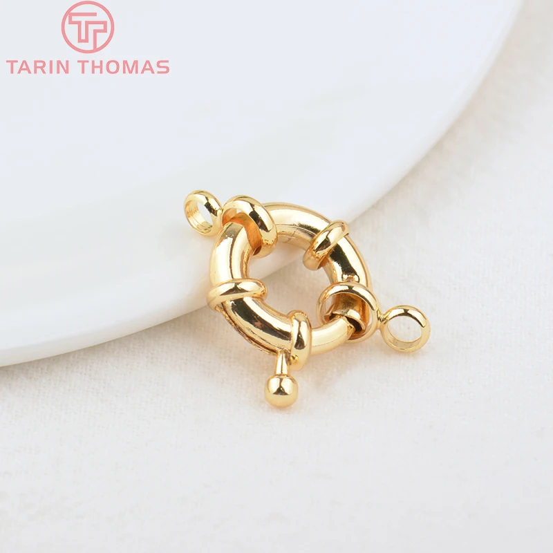 (2751)6PCS 11.5MM 13MM 15MM 21MM 24K Gold Color Brass 2 Holes Charms Bracelet Connector High Quality Diy Jewelry Accessories