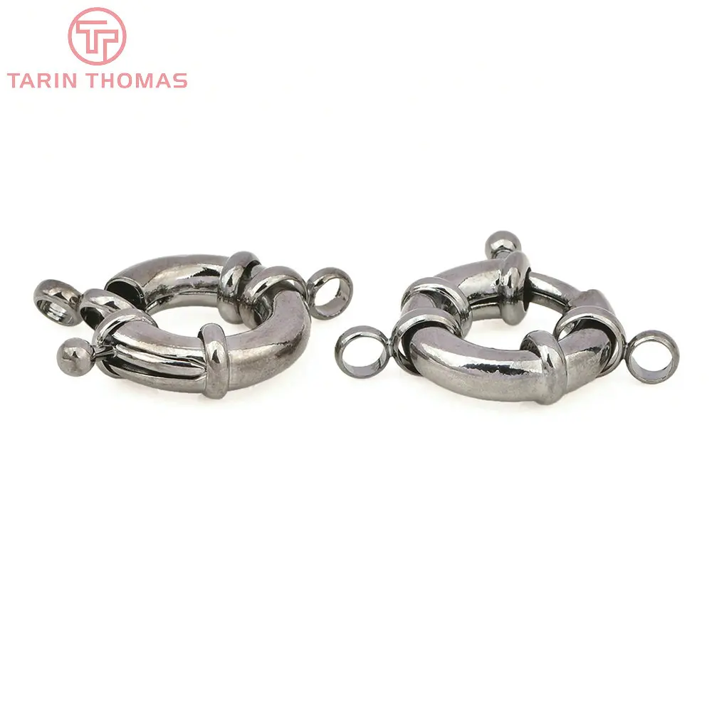 (2751)6PCS 11.5MM 13MM 15MM 21MM 24K Gold Color Brass 2 Holes Charms Bracelet Connector High Quality Diy Jewelry Accessories