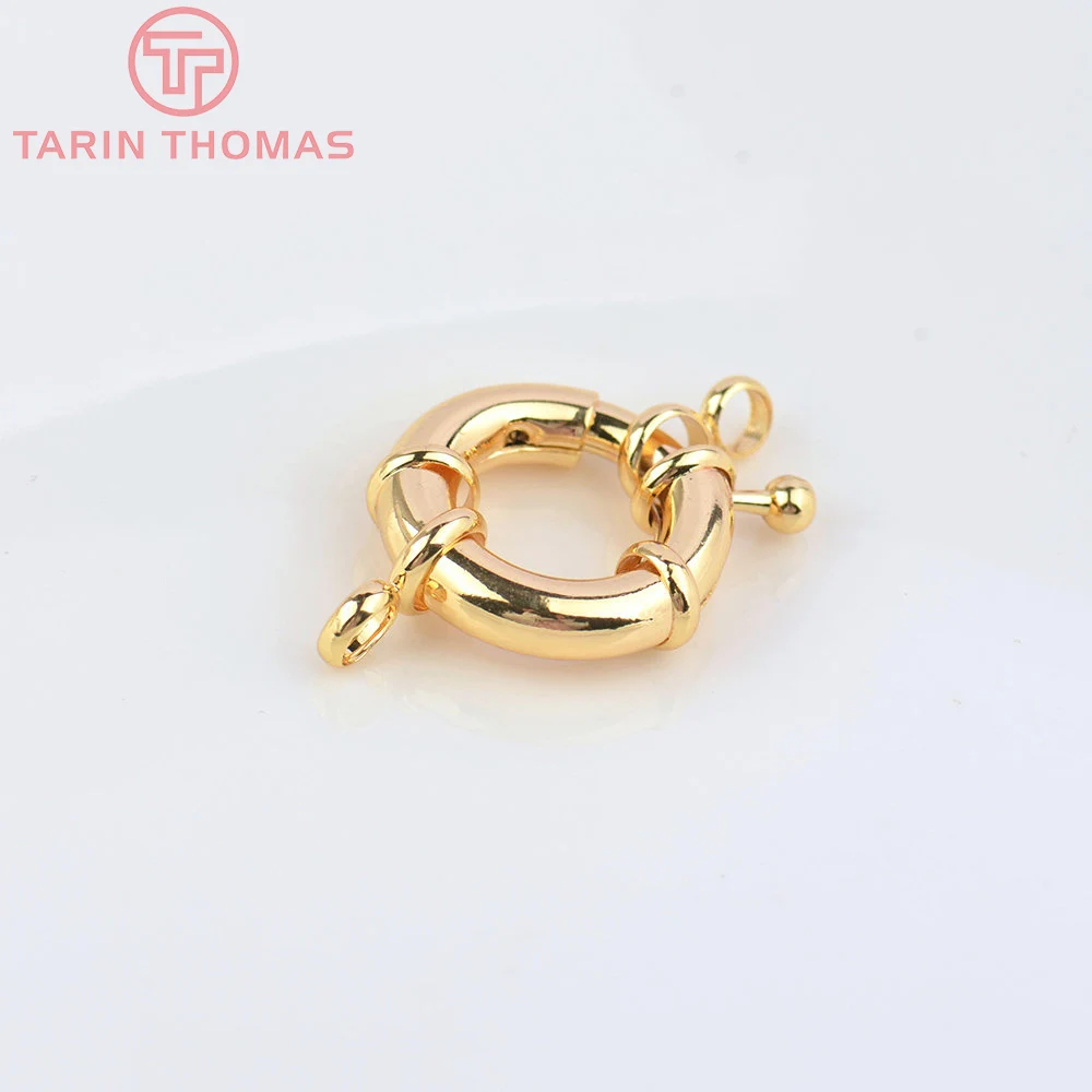 (2751)6PCS 11.5MM 13MM 15MM 21MM 24K Gold Color Brass 2 Holes Charms Bracelet Connector High Quality Diy Jewelry Accessories