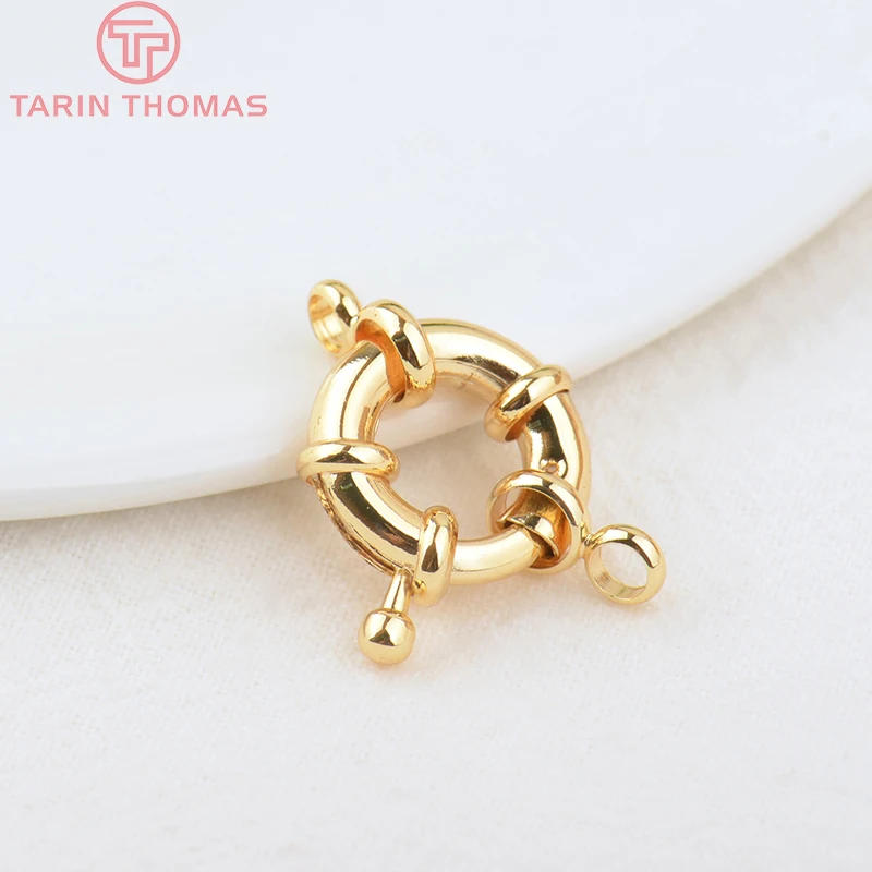 (2751)6PCS 11.5MM 13MM 15MM 21MM 24K Gold Color Brass 2 Holes Charms Bracelet Connector High Quality Diy Jewelry Accessories