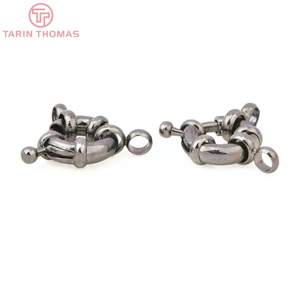 (2751)6PCS 11.5MM 13MM 15MM 21MM 24K Gold Color Brass 2 Holes Charms Bracelet Connector High Quality Diy Jewelry Accessories