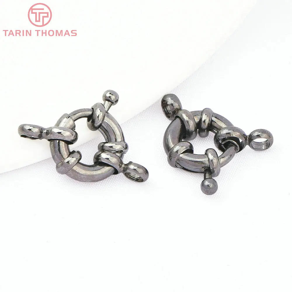 (2751)6PCS 11.5MM 13MM 15MM 21MM 24K Gold Color Brass 2 Holes Charms Bracelet Connector High Quality Diy Jewelry Accessories