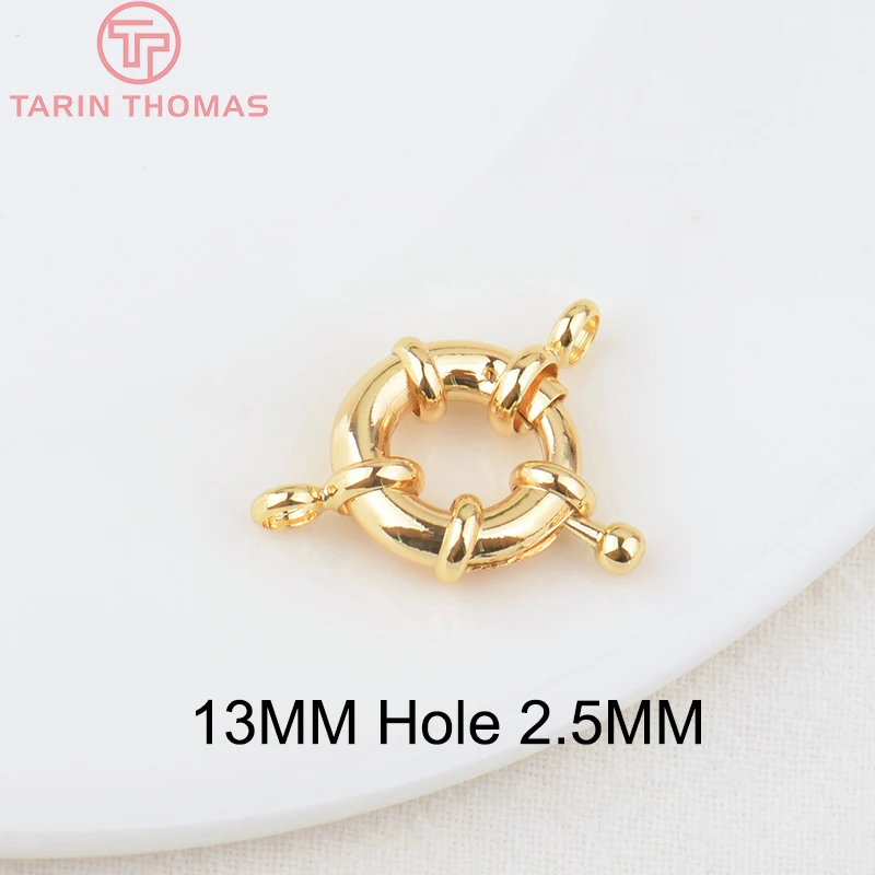 (2751)6PCS 11.5MM 13MM 15MM 21MM 24K Gold Color Brass 2 Holes Charms Bracelet Connector High Quality Diy Jewelry Accessories