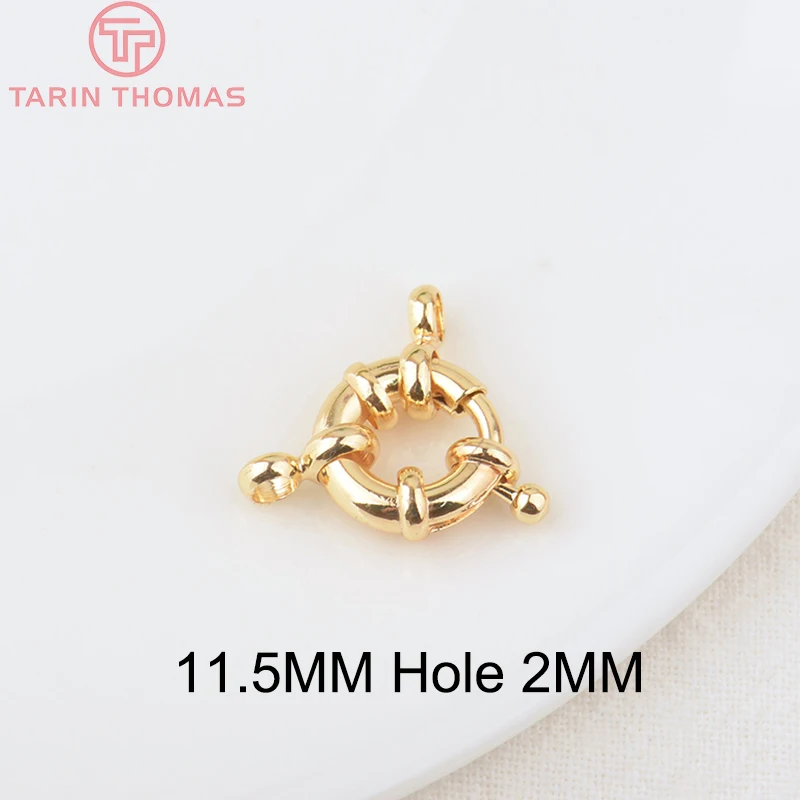 (2751)6PCS 11.5MM 13MM 15MM 21MM 24K Gold Color Brass 2 Holes Charms Bracelet Connector High Quality Diy Jewelry Accessories