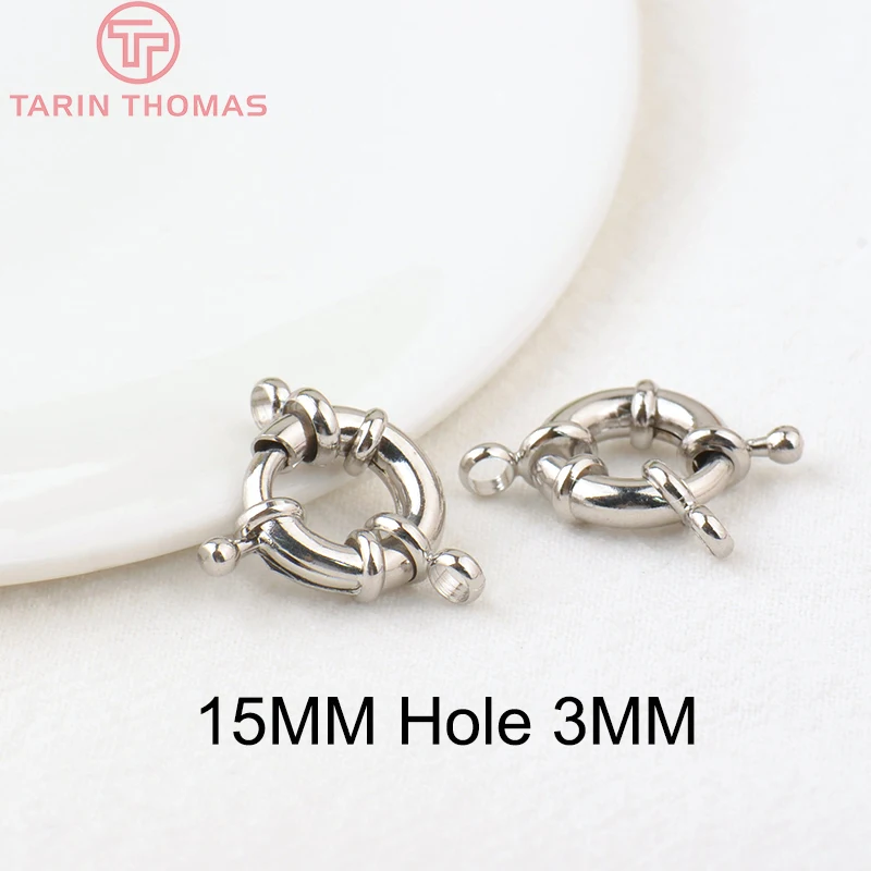 (2751)6PCS 11.5MM 13MM 15MM 21MM 24K Gold Color Brass 2 Holes Charms Bracelet Connector High Quality Diy Jewelry Accessories
