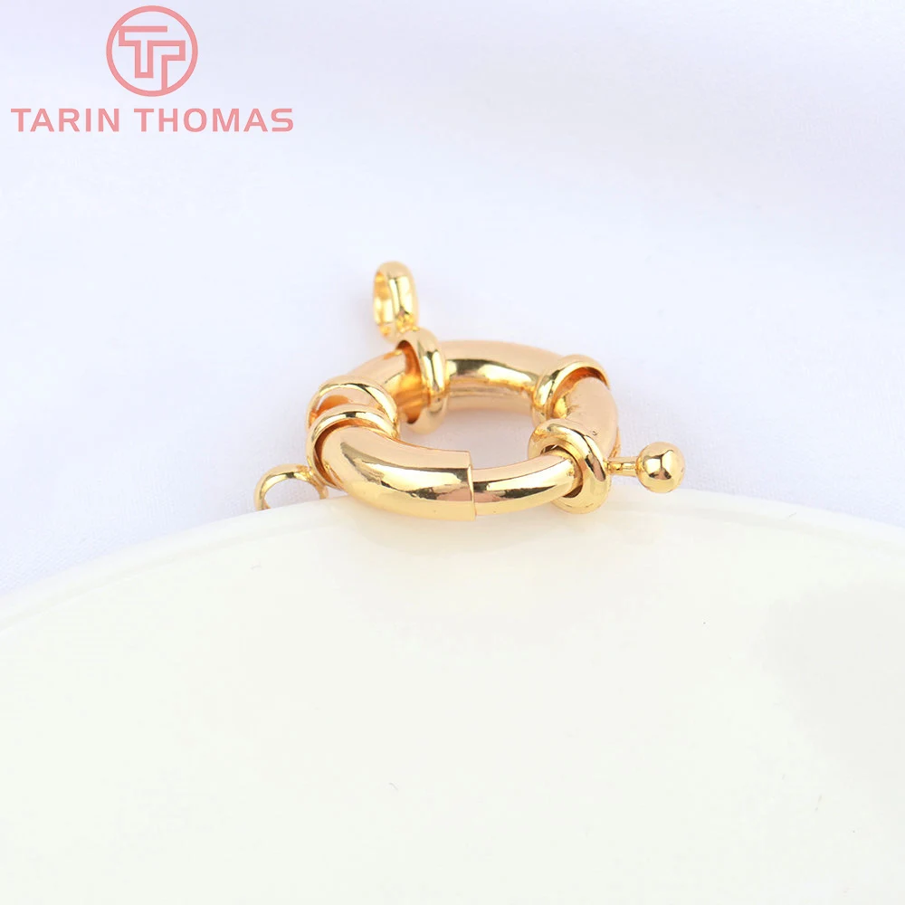 (2751)6PCS 11.5MM 13MM 15MM 21MM 24K Gold Color Brass 2 Holes Charms Bracelet Connector High Quality Diy Jewelry Accessories