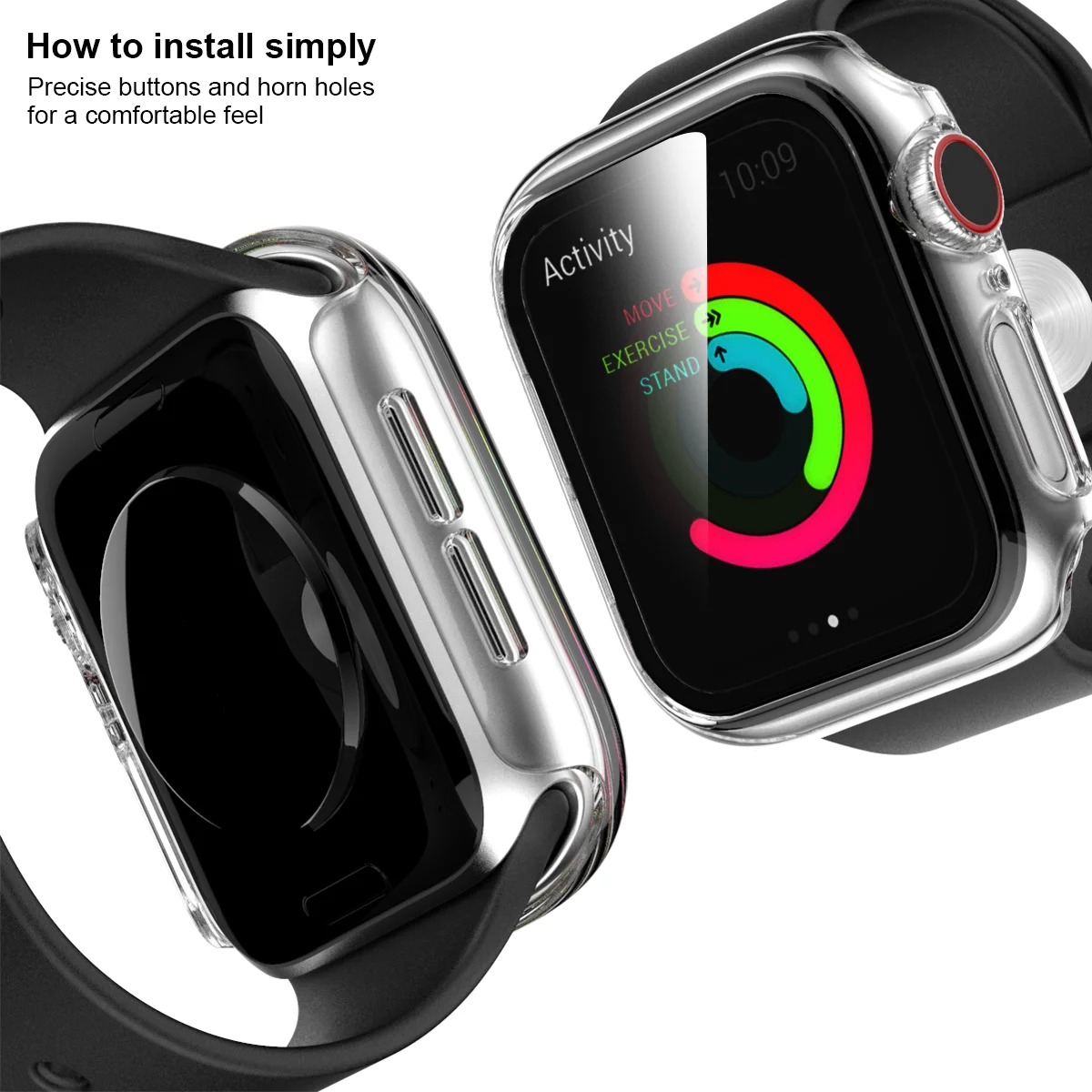 Glass+Matte Watch Cover for Apple Watch Case 45mm 41mm 44mm 40mm 42mm 38mm Bumper+Screen Protector for Iwatch SE 9 8 7 6 5 4 3 2