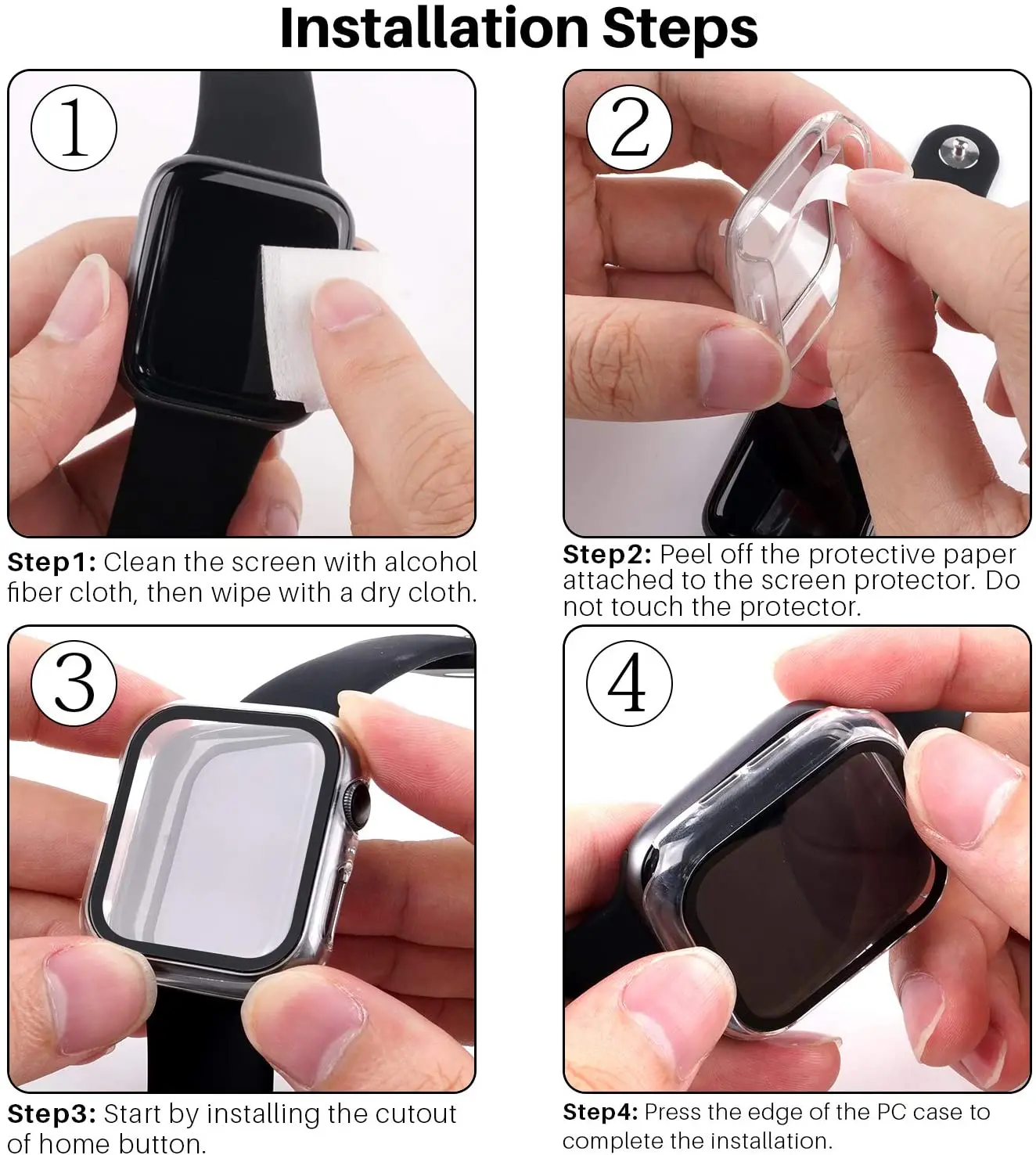 Glass+Matte Watch Cover for Apple Watch Case 45mm 41mm 44mm 40mm 42mm 38mm Bumper+Screen Protector for Iwatch SE 9 8 7 6 5 4 3 2