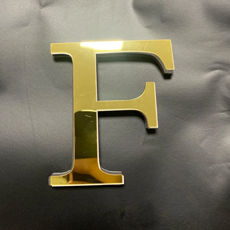 English Alphabet Acrylic Gold Wall Stickers Home Decor For Living Room Bedroom Cabinet 3D Mirror Poster Peel & Stick Wallpaper