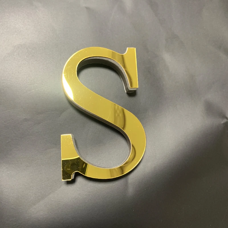 English Alphabet Acrylic Gold Wall Stickers Home Decor For Living Room Bedroom Cabinet 3D Mirror Poster Peel & Stick Wallpaper
