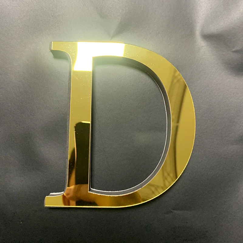 English Alphabet Acrylic Gold Wall Stickers Home Decor For Living Room Bedroom Cabinet 3D Mirror Poster Peel & Stick Wallpaper
