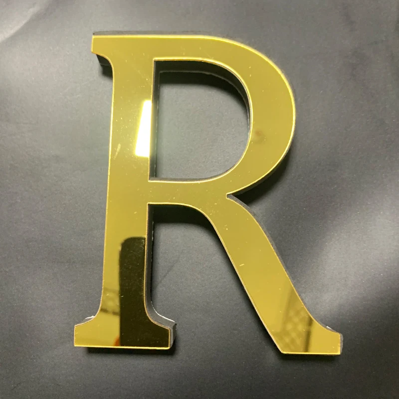 English Alphabet Acrylic Gold Wall Stickers Home Decor For Living Room Bedroom Cabinet 3D Mirror Poster Peel & Stick Wallpaper