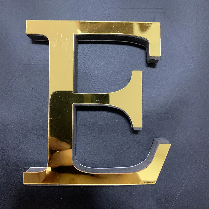 English Alphabet Acrylic Gold Wall Stickers Home Decor For Living Room Bedroom Cabinet 3D Mirror Poster Peel & Stick Wallpaper