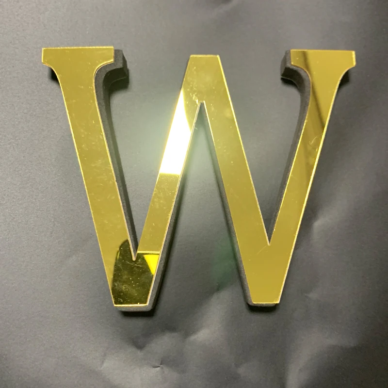 English Alphabet Acrylic Gold Wall Stickers Home Decor For Living Room Bedroom Cabinet 3D Mirror Poster Peel & Stick Wallpaper