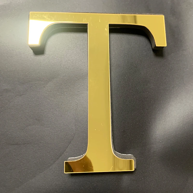 English Alphabet Acrylic Gold Wall Stickers Home Decor For Living Room Bedroom Cabinet 3D Mirror Poster Peel & Stick Wallpaper