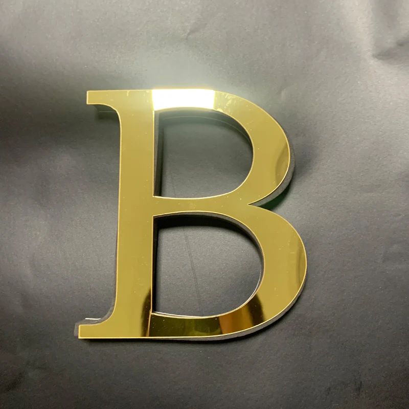 English Alphabet Acrylic Gold Wall Stickers Home Decor For Living Room Bedroom Cabinet 3D Mirror Poster Peel & Stick Wallpaper