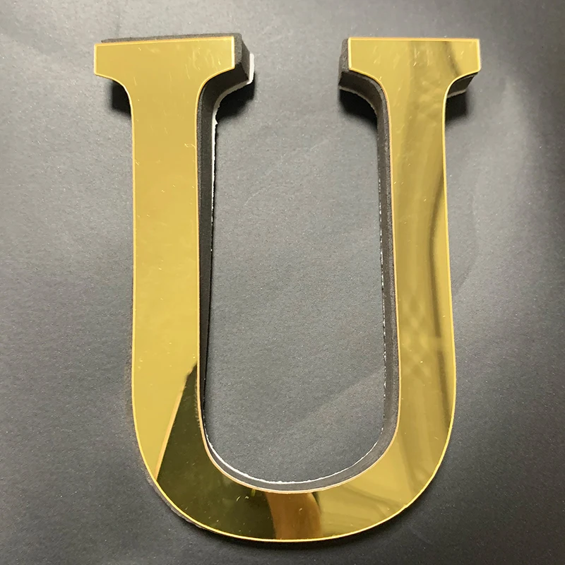 English Alphabet Acrylic Gold Wall Stickers Home Decor For Living Room Bedroom Cabinet 3D Mirror Poster Peel & Stick Wallpaper