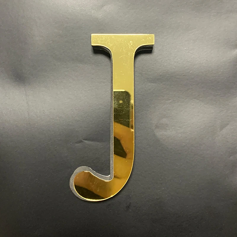 English Alphabet Acrylic Gold Wall Stickers Home Decor For Living Room Bedroom Cabinet 3D Mirror Poster Peel & Stick Wallpaper
