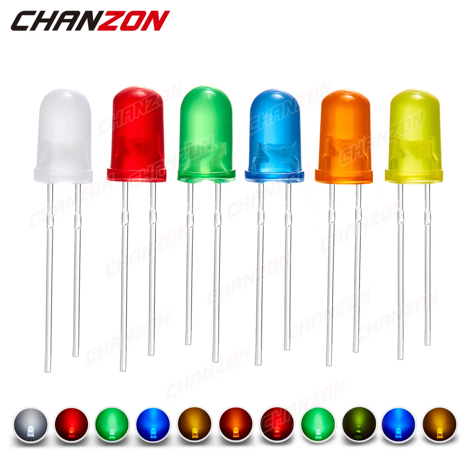 Diffused F5 5mm Led Diode Kit White Red Green Blue Yellow Orange 2V 3V Bulb Light Emitting Assortment Diy Arduino Pcb Circuit