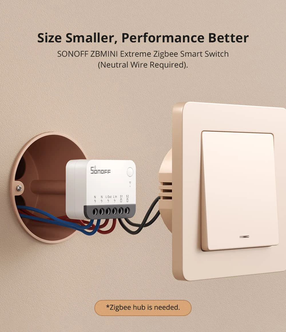 SONOFF ZBMinir2 Zigbee Mini Smart Switch Neutral Wire Required EWelink Interruptor Inteligentes Zigbee Switch Smart Home Module