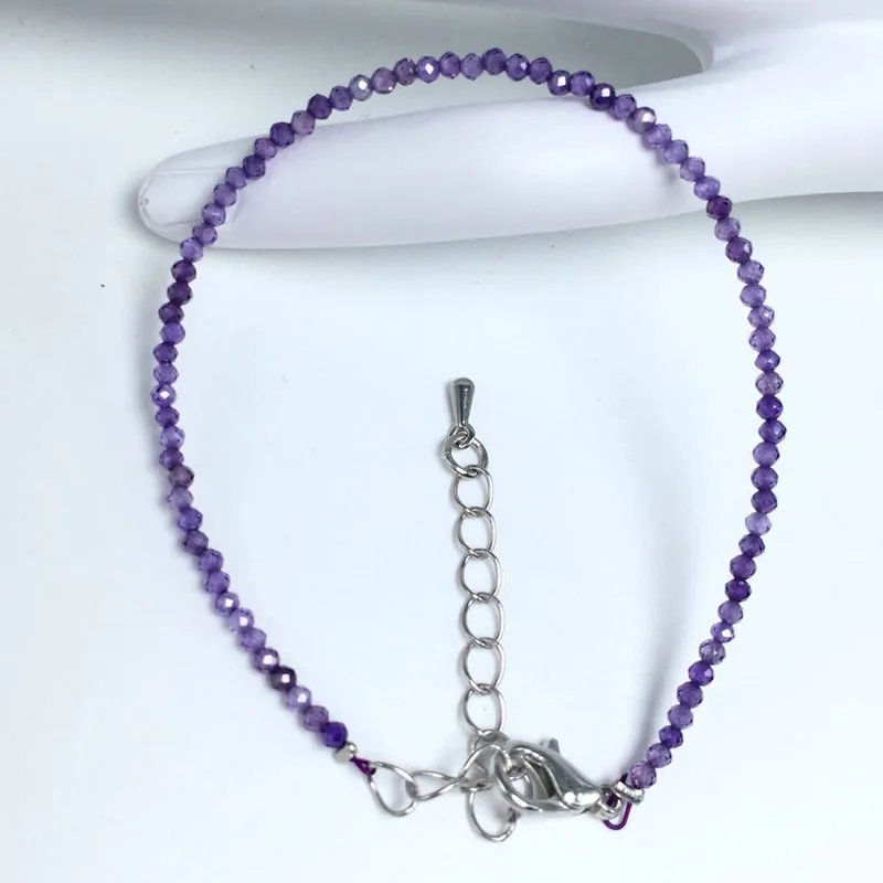 Natural Stone Rose Quartz Amethysts 2/3/4mm Small Round Section Stone Bracelet Mini Bracelet Are Suitable for Men and Women Gift