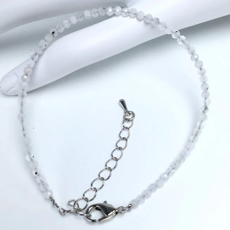Natural Stone Rose Quartz Amethysts 2/3/4mm Small Round Section Stone Bracelet Mini Bracelet Are Suitable for Men and Women Gift