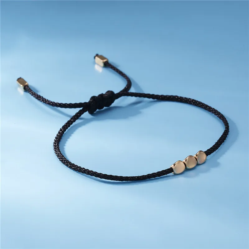 Handmade Tibetan Buddhist Creative Irregular Copper Beads Red Black Rope Lucky Bracelet Amulet For Women Men Couple Bracelets