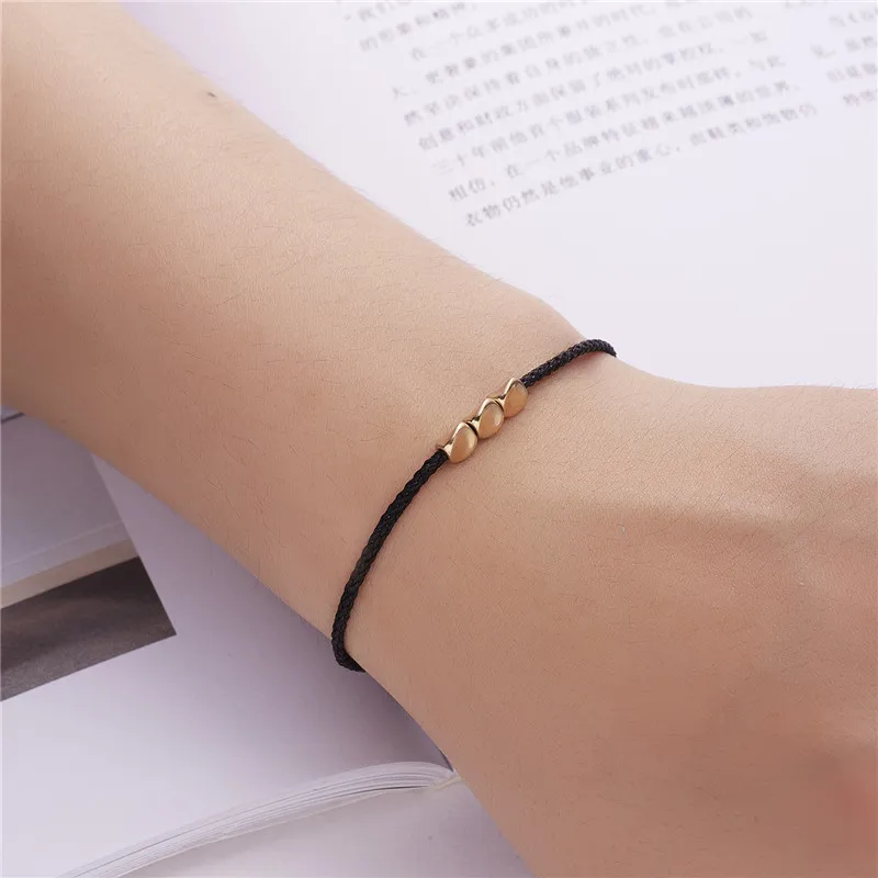 Handmade Tibetan Buddhist Creative Irregular Copper Beads Red Black Rope Lucky Bracelet Amulet For Women Men Couple Bracelets
